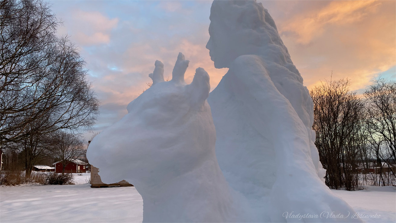 goddess snow sculpture vladyslava lisinenko